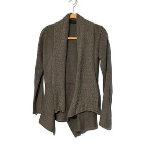 First Light Gray Open-Front Cardigan Sweater